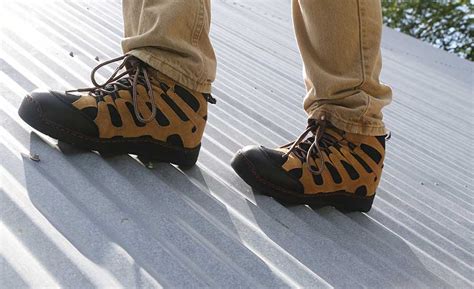 shoes to.work on metal roof in house|best boots for metal roofing.